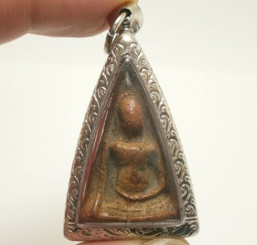 PHRA NANGPHAYA THAI ANTIQUE REAL POWERFUL BUDDHA LUCKY RICH HAPPY AMULET PENDANT