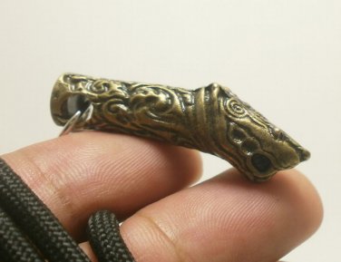 MAGIC TIGER LINGHAM THAI REAL RARE AMULET LIFE PROTECTION BRASS PENDANT NECKLACE