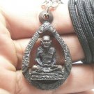 LP NGERN REAL THAI POWERFUL MONK BUDDHA AMULET COIN PENDANT LUCKY RICH NECKLACE
