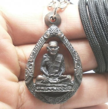 LP NGERN REAL THAI POWERFUL MONK BUDDHA AMULET COIN PENDANT LUCKY RICH NECKLACE