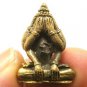 THAI BUDDHA MINI BRASS AMULET PIDTAWAN YANT CLOSE EYES EARS ANUS LIFE PROTECTION