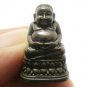 THAI MINI BRASS AMULET HAPPY BUDDHA SANGKAJAI BUDAI CHARM LUCKY RICH MINIATURE