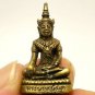 TINY LORD BUDDHA THAI AMULET BEAUTIFUL BRASS MINI STATUE LUCKY HAPPY WEALTH LIFE