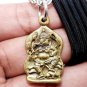 LORD GANESH GANESHA & OM OHM AUM GOD SIGN HINDU DEITY AMULET GOLD PLATED PENDANT