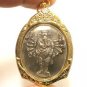 GANESHA LORD GANESH & OM AUM GOD SIGN HINDU THAI AMULET GIFT GOLD PLATED PENDANT