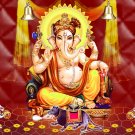 GANESHA LORD GANESH GOD AUM OM TRIMURTI HINDU BRASS AMULET RARE PENDANT NECKLACE