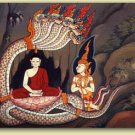 PHAYA NAK REAL THAI MINI BRASS AMULET POWERFUL NAGA SNAKE BUDDHA LIFE PROTECTION