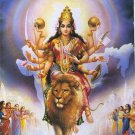 HINDU GODDESS AMULET PENDANT & GOLD PLATED NECKLACE DURGA UMA DEVI PARVATI KALI