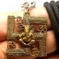 GANESHA GANESH GANAPATI VINAYAKA GOD AUM OM HINDU BRASS AMULET PENDANT NECKLACE