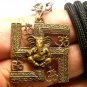 GANESHA GANESH GANAPATI VINAYAKA GOD AUM OM HINDU BRASS AMULET PENDANT NECKLACE