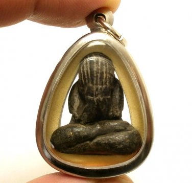 LP KRON CRON PIDTA PITTA CLOSE EYES BUDDHA REAL THAI AMULET PENDANT LUCKY GAMBLE