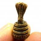 THAI TINY BRASS AMULET KING COBRA SNAKE STRONG LIFE PROTECTION THAILAND TALISMAN