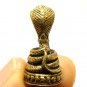 THAI TINY BRASS AMULET KING COBRA SNAKE STRONG LIFE PROTECTION THAILAND TALISMAN
