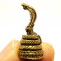 THAI TINY BRASS AMULET KING COBRA SNAKE STRONG LIFE PROTECTION THAILAND TALISMAN