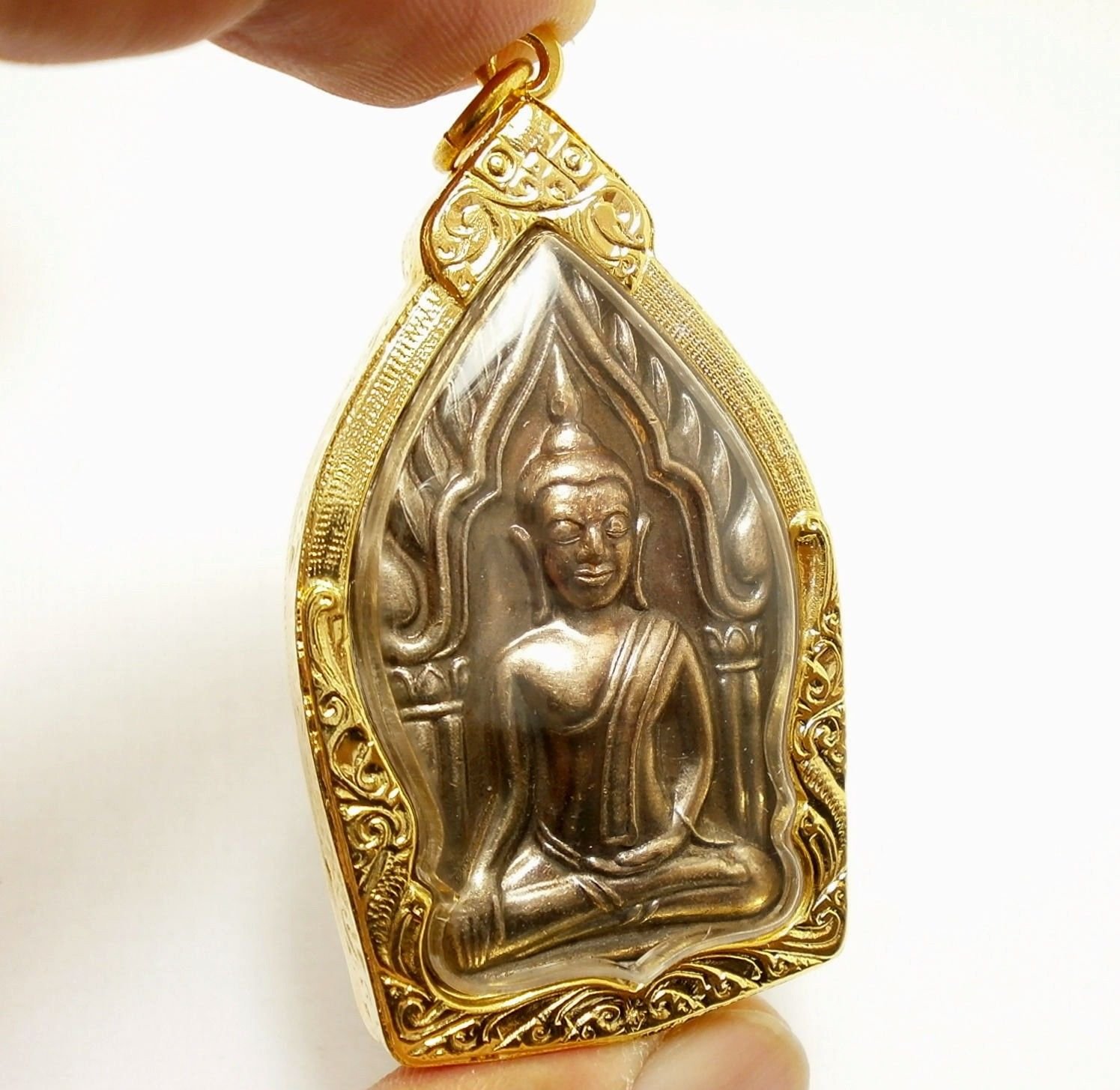 BIG KHUNPAEN GUMAN THONG LP POON THAI LOVE AMULET REAL PENDANT LUCKY ...