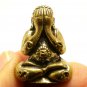 LP MOON THAI MINI BRASS AMULET PIDTA CLOSE EYE BUDDHA LIFE PROTECTION MAGIC YANT