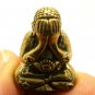 LP MOON THAI MINI BRASS AMULET PIDTA CLOSE EYE BUDDHA LIFE PROTECTION MAGIC YANT