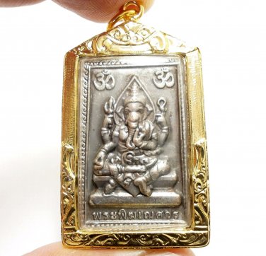 GANESHA GANAPATI VINAYAKA GANESH & LORD BRAHMA HINDU DEITY AMULET LUCKY PENDANT