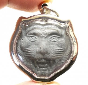 MAGIC TIGER FACE LP PERN THAI LIFE PROTECTION MUAYTHAI REAL AMULET LUCKY PENDANT