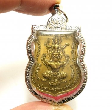 VISHNU ON GARUDA LP MOON NARAI ON KRUT BLESS 1999 THAI AMULET PENDANT LUCKY RICH