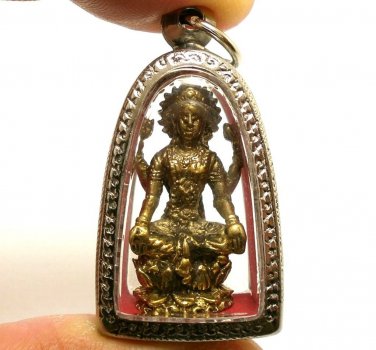 MAA LAKSHMI LAXMI DEVI SRI HINDU DEITY GODDESS RICH WEALTH LUCKY PENDANT AMULET
