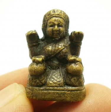 THAI MINI AMULET NANGKWAK LADY CALL FOR GOOD LUCK MONEY RICH TRADE REAL TALISMAN
