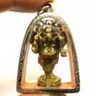 LORD GANESHA 3 HEADS PENDANT HINDU BLESSING FOR SUCCESS GANESH GOD DEITY AMULET