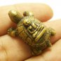 TURTLE THAI MINI BRASS AMULET LP NGERN MAGIC YANT BRING MONEY RICH LUCKY CHARM