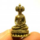 NAWAGOTE 9 FACES LORD BUDDHA THAI MINI BRASS AMULET WIN ALL OBSTACLES LUCKY RICH