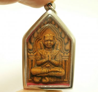 LP PARD RED KHUNPAEN MA GUMAN THONG THAI AMULET PENDANT LUCKY RICH GAMBLE MONEY
