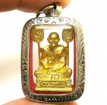 LP NGERN BANGKLAN REAL THAI BUDDHA BLESS AMULET PENDANT MONEY LUCKY RICH SUCCESS