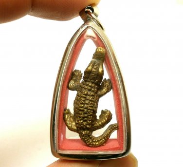CROCODILE MAGIC MIRACLE REAL BLESS THAI AMULET PENDANT WEALTH RICH LUCKY GAMBLE