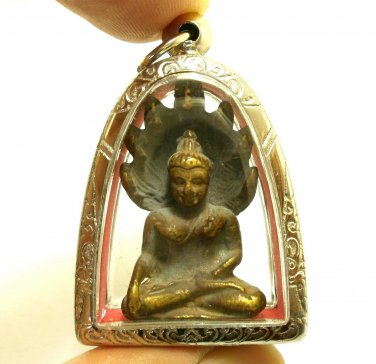 NAKPROK THAI ANTIQUE AMULET NAGA SNAKE STRONG PROTECTION BUDDHA MIRACLE PENDANT