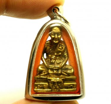 LP PERN SIT ON TIGER MUAYTHAI REAL BLESSED THAI BRASS AMULET BUDDHA RARE PENDANT