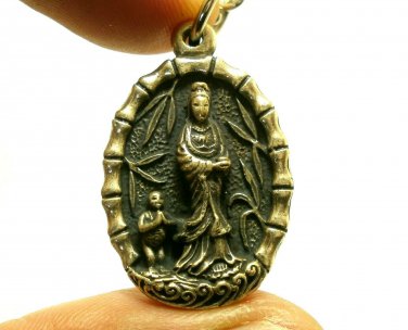 GUAN YIN LP TOH BLESSED 1975 KUAN QUAN IM MERCY GOD LUCKY RICH PENDANT NECKLACE
