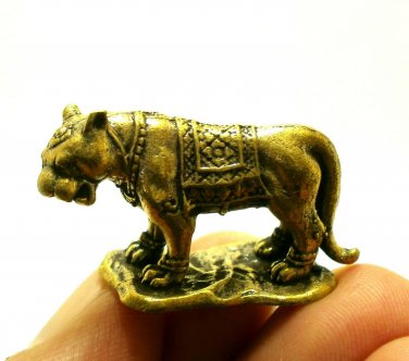TIGER THAI MINI AMULET LIFE PROTECTION MAGIC LUCKY CHARM BRASS FIGURINE TALISMAN