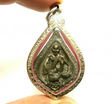 LP SUANG MIRACLE BUDDHA MAGIC THAI AMULET LUCKY RICH ENGRAVED STAINLESS PENDANT