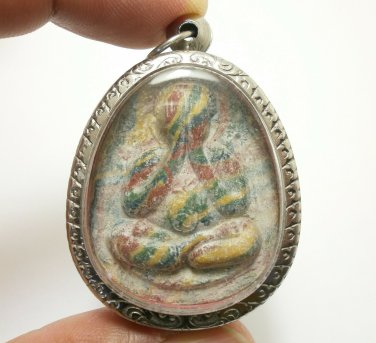 LP PAE PIDTA RAINBOW PROTECTION MAGIC THAI AMULET PENDANT PITA CLOSE EYES BUDDHA