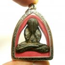 LP KRON PIDTA PITTA METAL CLOSE EYES BUDDHA CRON REAL THAI AMULET LUCKY PENDANT