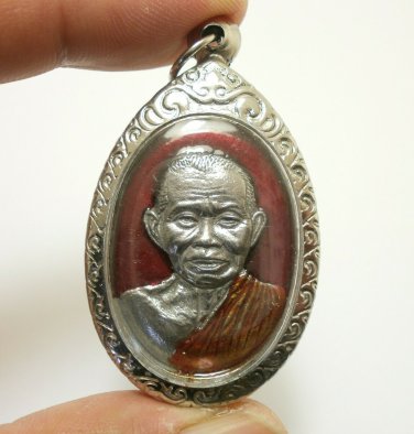 LP KOON COIN 1994 RED AMULET MULTIPLY MONEY RICH THAI REAL BUDDHA LUCKY PENDANT