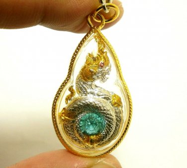 NAGA PHAYA NAK SNAKE PENDANT BLESSED AMULET LUCKY CHARM PROTECTION THAI NECKLACE