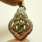 DUO NAGA NAK SNAKE PENDANT BLESSED REAL AMULET CHARM THAI LOVE APPEAL ATTRACTION