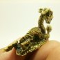 CHINESE DRAGON MINI BRASS AMULET LUCKY CHARM FENG SHUI MONEY WEALTH BLESSED RICH