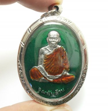 LP KOON BIG PENDANT 1994 MAGIC GREEN AMULET MULTIPLY MONEY RICH THAI BUDDHA GIFT