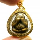 LP TIM PHRA PIDTA LUCKY RICH THAI MIRACLE AMULET PENDANT PITTA CLOSE EYES BUDDHA