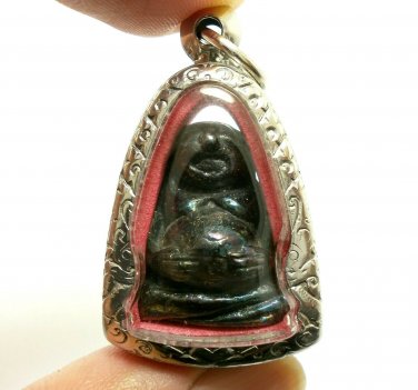 LP TUB SANGKAJAI 1930S AMULET MAGIC MIRACLE PENDANT HAPPY BUDDHA THAI LUCKY RICH