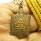LP LEW BLESSED 1991 TURTLE REAL AMULET PENDANT MAGIC THAI LUCKY LIFE PROTECTION