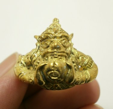 MAGIC PHRA RAHU OM JUN MEN BRASS RING THAI MOON EATER ECLIPSE HINDU BLESS LUCKY