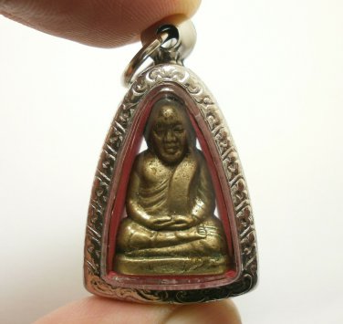 LP NGERN AMULET BLESSED IN 1990s THAI BUDDHA SIAM LUCKY RICH WEALTH PENDANT GIFT