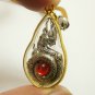 NAGA PHAYA NAK SNAKE RED CRYSTAL PENDANT BLESSED AMULET LUCKY CHARM LOCKET GIFT